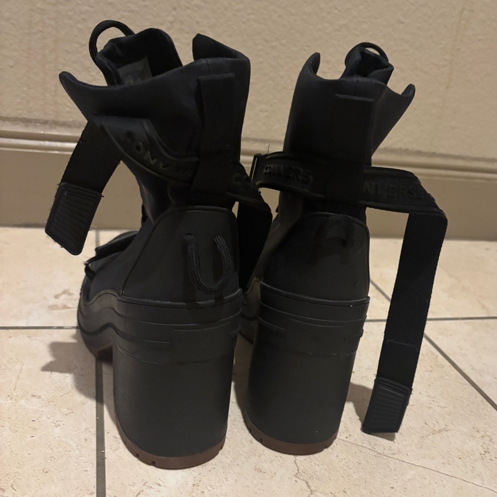 Converse Black Lace-Up Women's Boots - Picture 3 of 9